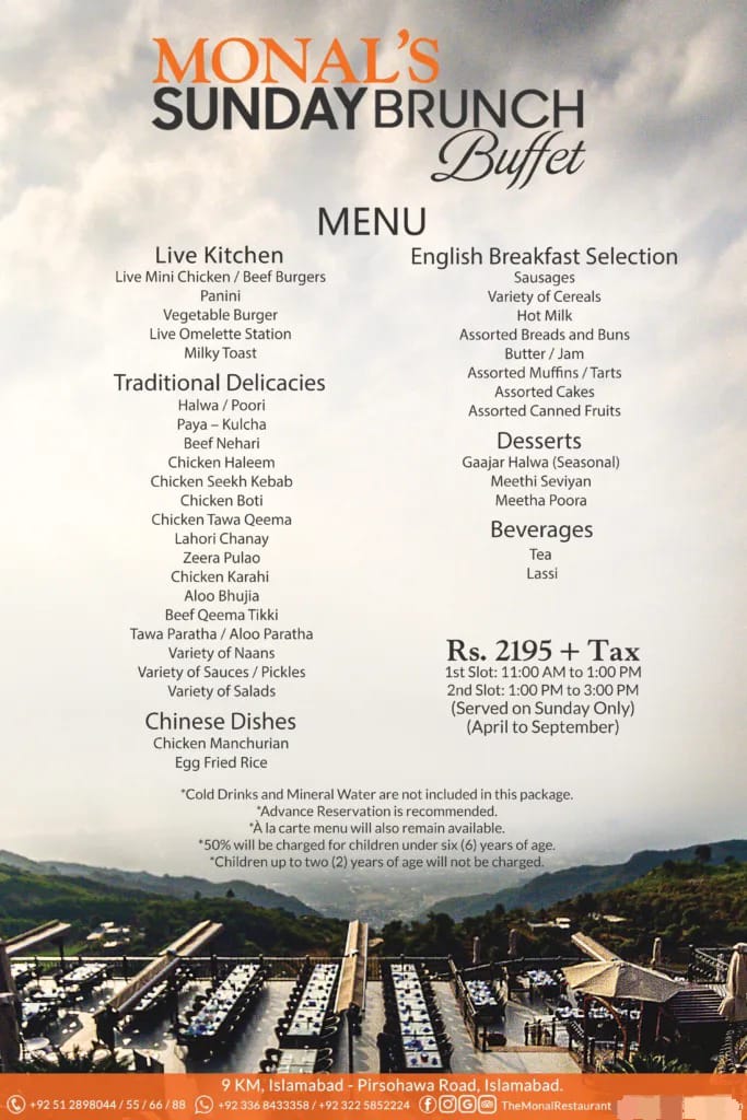 Monal Sunday Brunch Buffet