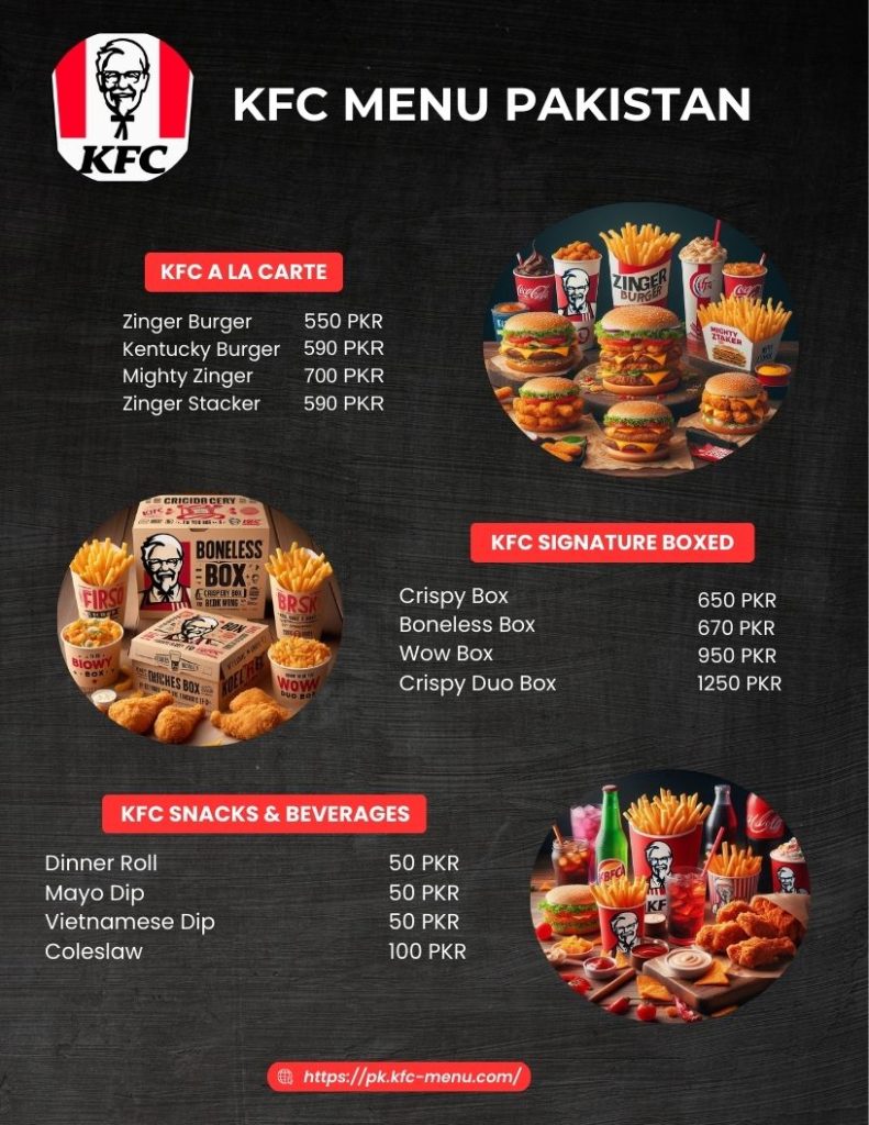 KFC Pakistan Menu