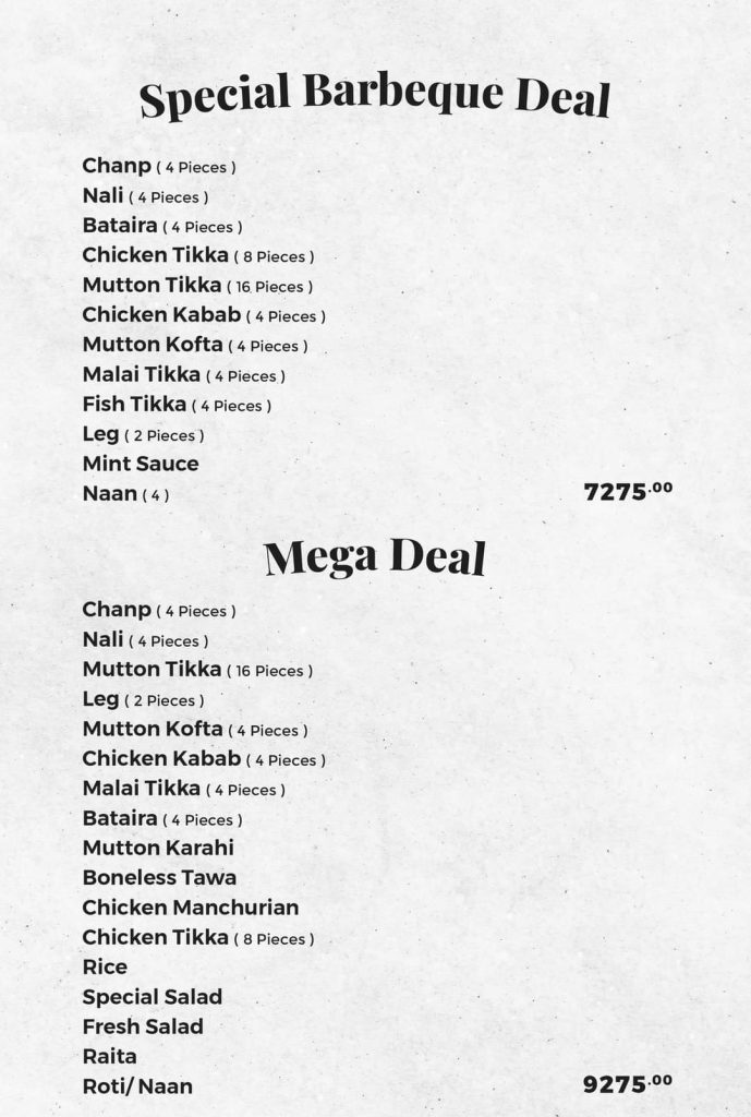 Shahbaz Tikka Special Barbeque & Mega Deal